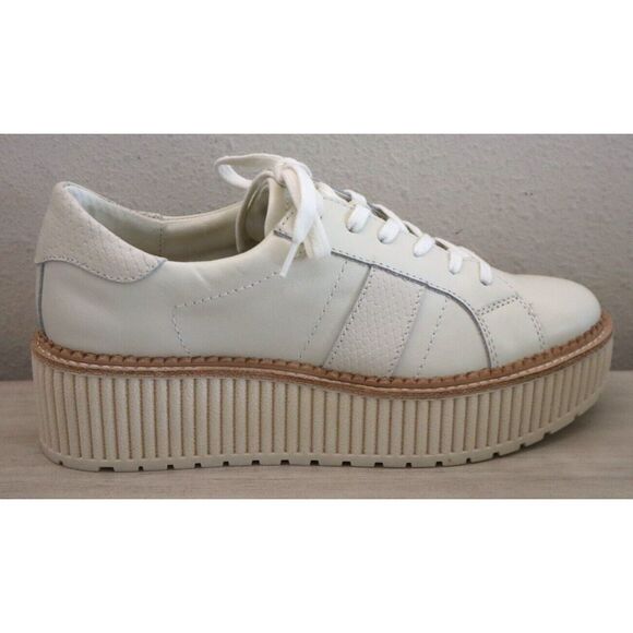 Dolce Vita Women's Sz 8M White Leather Tiger Lace-Up 2" Platform Sneakers - Picture 6 of 11